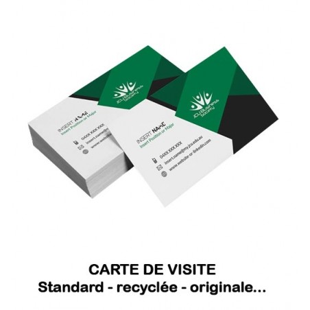 Cartes de visite standard, premium, recyclée, multiples formats