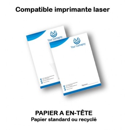 Papier à entête A4 sur papier standard, premium, ou recyclé (recto ou Recto Verso)