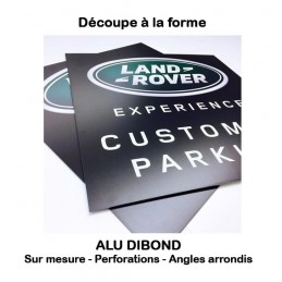 Panneau rigide Alu dibond sur mesure - perforations - entretoises - embases