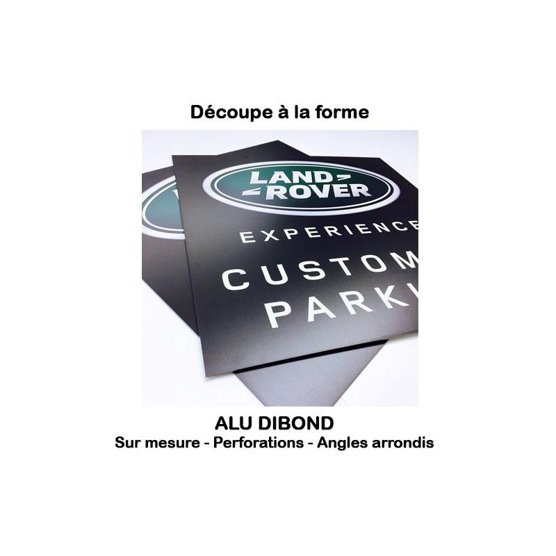 Panneau rigide Alu dibond sur mesure - perforations - entretoises - embases