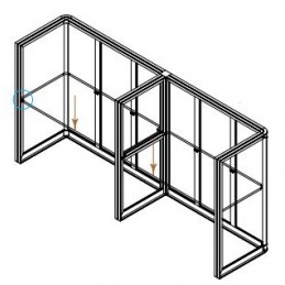 STANDCOM® DESK TEXTILE DROIT JES® (STUCTURE 2m)