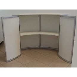 COMDESKALU® COURBE L.1m30 avec portes sécurisées