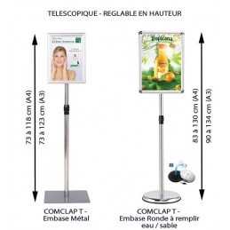 COMCLAP® T Télescopique à changement de visuels rapide sans outils