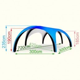 Tente Gonflable 6 faces (3m) COMDOME® XL - 7m20x4m20