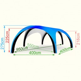 Tente Gonflable 6 faces (4m) COMDOME® XL - 9m50x5m50