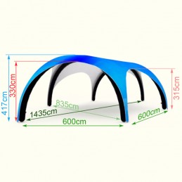 Tente Gonflable 6 faces (6m) COMDOME® XL - 14m35x8m35