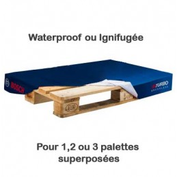 Housse publicitaire durable et Waterproof pour habiller une ou plusieurs palettes Europe