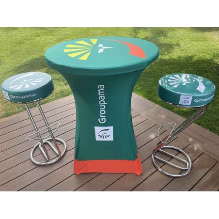 Tabouret publicitaire avec logo MDCOM