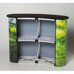 POPCOM® DESK PVC ECO - Structure avec 2 étagères et visuel magnétique