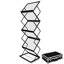 Présentoir à documentations pliable A3 noir COMDOC® Z A3 (6 étagères) NOIR