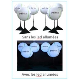 BALLON PUBLICITAIRE GONFLABLE PERSONNALISE SUR PIED TELESCOPIQUE (LED)