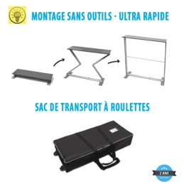 Montage instantané Comptoir LED pliable publicitaire avec sac à roulettes