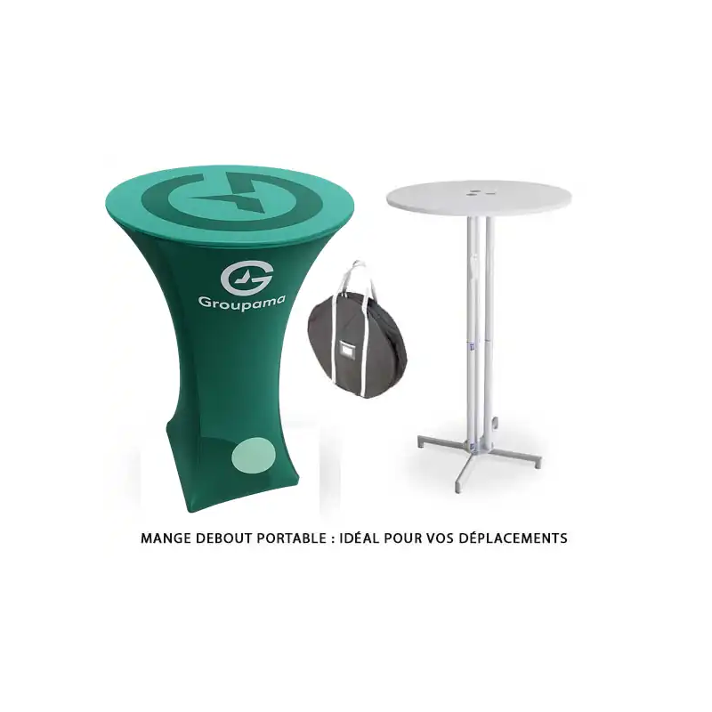 Mange debout portable PRO COMTUBE® 100% personnalisé - Groupama