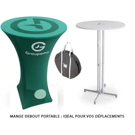 Mange debout portable PRO COMTUBE® 100% personnalisé - Groupama