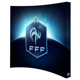 Mur d’image pliable POPCOM® Textile 3x3 – structure parapluie avec visuel sublimation HD