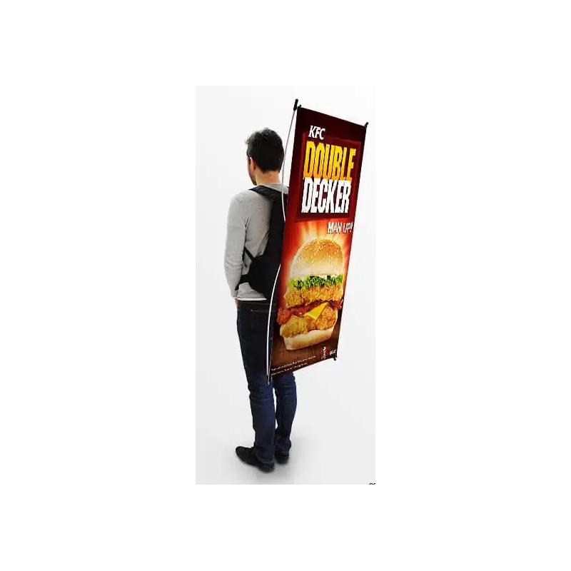 sac à dos avec voile publicitaire interchangeable en X