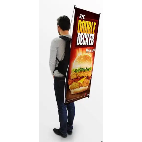 sac à dos avec voile publicitaire interchangeable en X