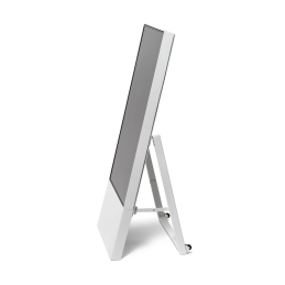COMSCREEN® MOBILE - Totem Multimédia Écran Samsung UHD 43'' (version blanche) - vue de côté