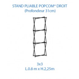 Stand pliable droit 1 colonne 1x3