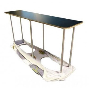 Structure aluminium du comptoir XXL COMTUBE® DESK avec plateau bois noir
