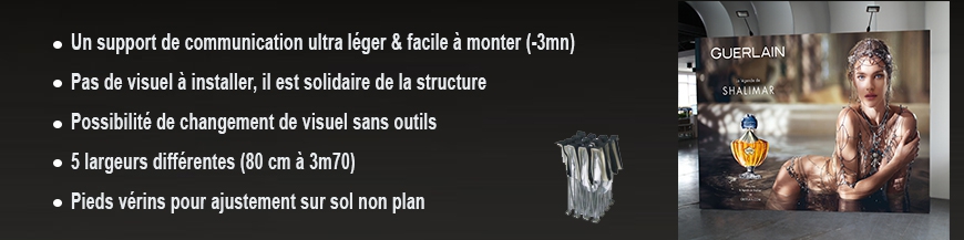 stand pliable et stands portables textile pour exposition et événement