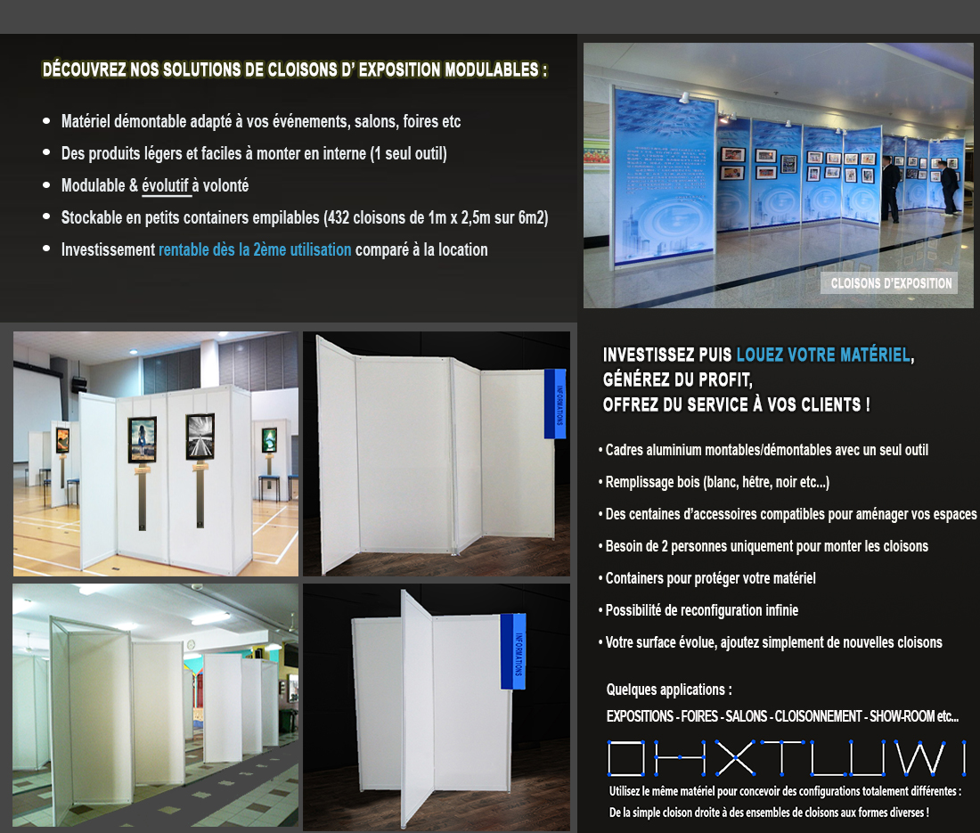 cloisons d'expositions modulables